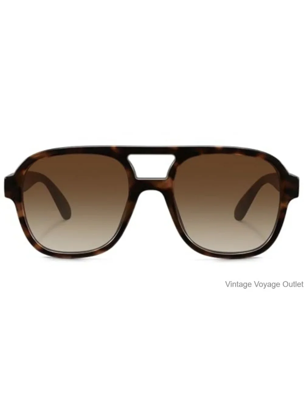 Retro Oversized Square Aviator Sunglasses Women UV400 Protection Double Bridge
